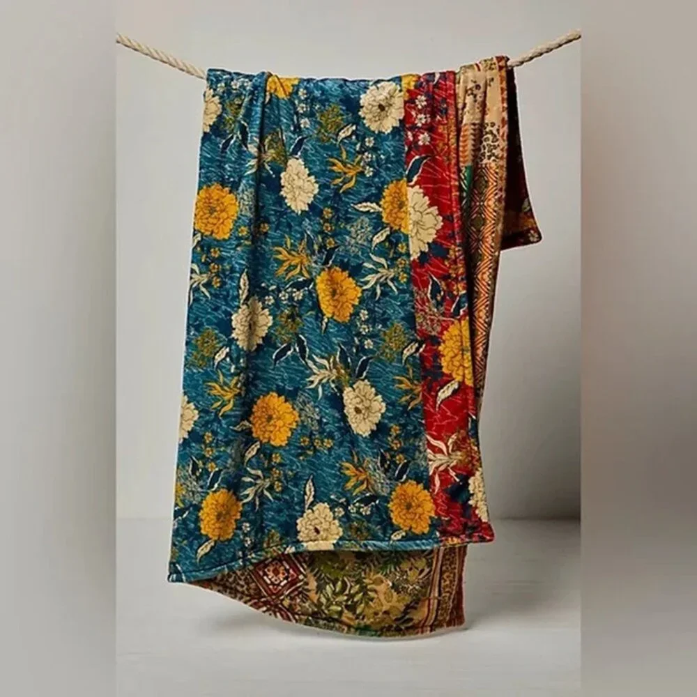 NWT Johnny Was Biya JWLA 3J Workshop Laurel Canyon Cozy Blanket Throw Reversible